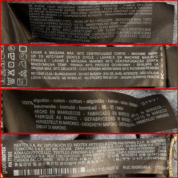 ZARA Denim Shirt 1975 Collection Long Sleeve Button-Down Chest Pockets Size S - Picture 6 of 11